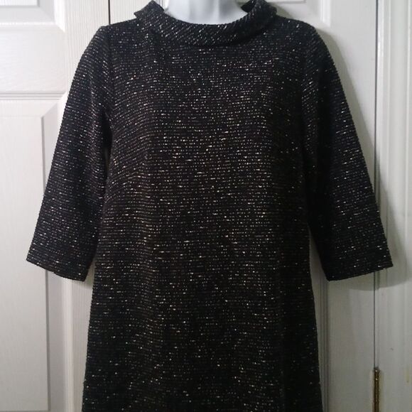 Ann Taylor black white tweed stretch dress Sz 4 NWOT - Picture 3 of 8